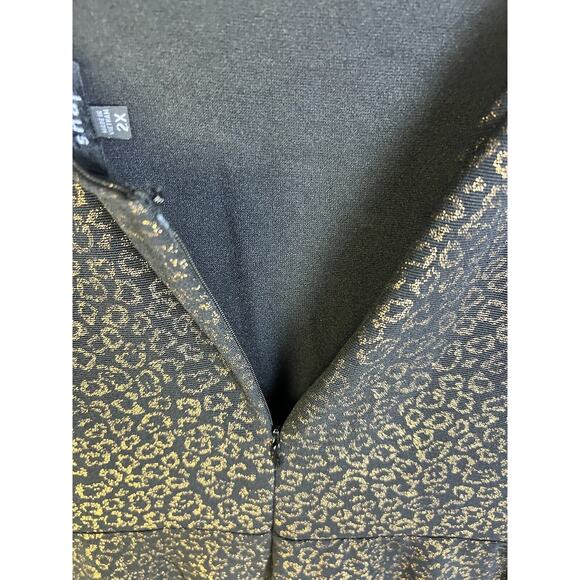 Snap Dress Woman's Size 2XL Gold Black Ruffled Sheath Lined Casual - Picture 10 of 10